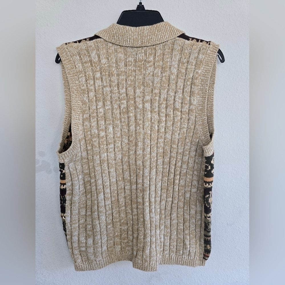 VTG White Stag Sweater Vest Women L Button Up Collared Nordic Boho Artsy… - Picture 11 of 11